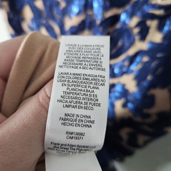 Dress The Population Blair Dress Navy Nude Size L - Picture 14 of 14